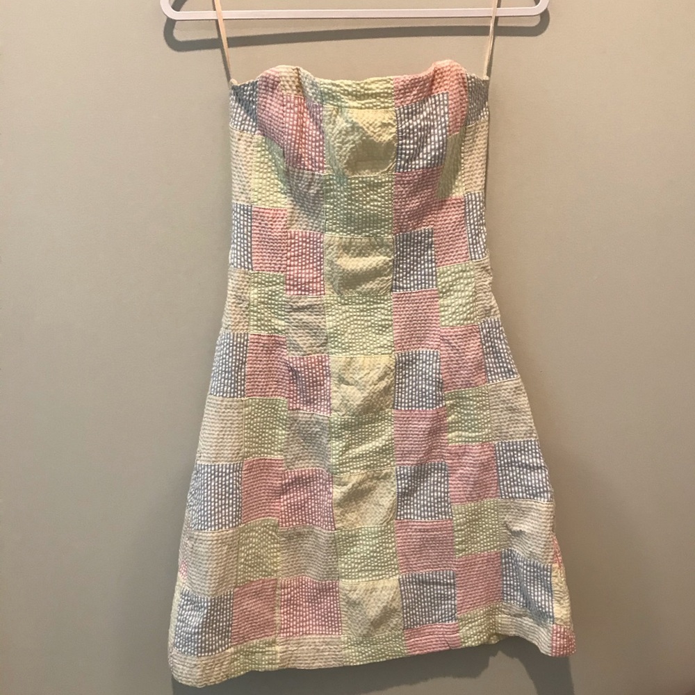 Seersucker Patchwork Dress